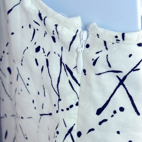 Chelsea & Theodore Linen Off-the-Shoulder Splatter Dress | Size XL - Picture 10 of 13